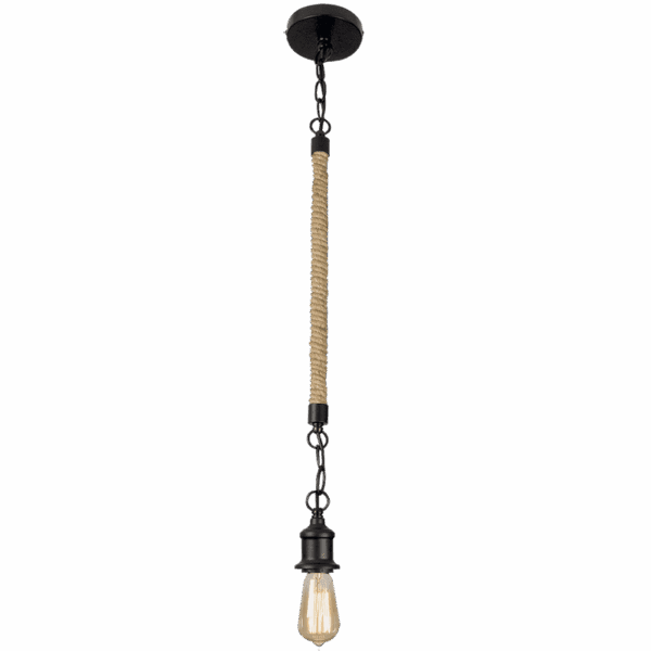 Brightstar PEN588 BK Metal Pendant with Rope and Adjustable Chain