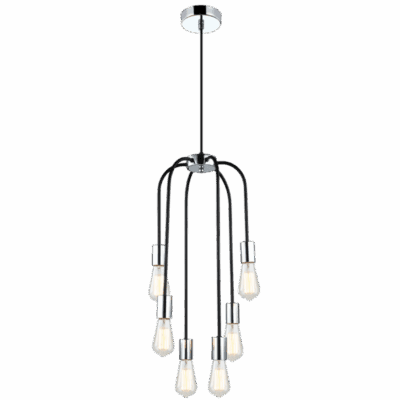 Brightstar PEN621/6 CH/BK Polished Chrome and Black Pendant