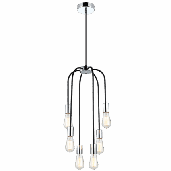 Brightstar PEN621/6 CH/BK Polished Chrome and Black Pendant