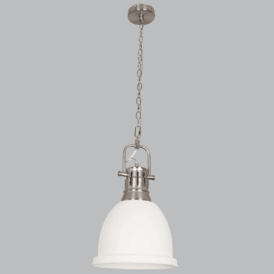 Brightstar PEN640 WH Satin Chrome Metal Pendant with Sand White Metal Cover