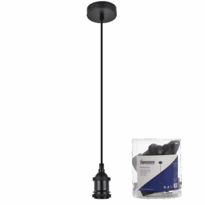 Brightstar PEN783 BK Black Pendant with Black Textile Cord