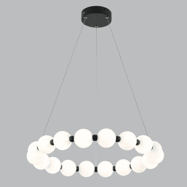 Brightstar PEN795/12 BK Aluminium and Opal Glass Pendant