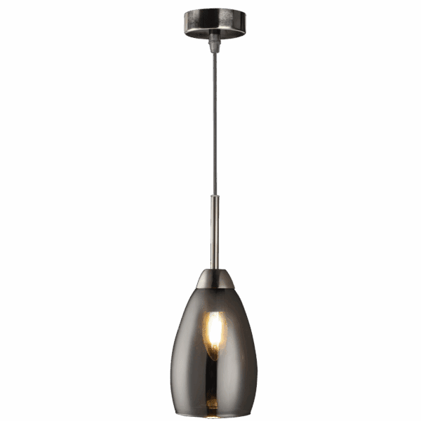 Brightstar PEN813/1 GM Metal with Smoke Colour Glass Pendant