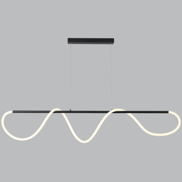 Brightstar PEN815 MATT BK Matt Black Metal and Flexible LED Silicone Tubing Pendant with Remote Control