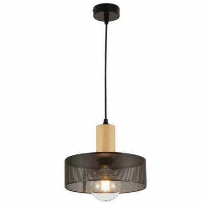 Brightstar PEN837 BK Metal and Wood Pendant
