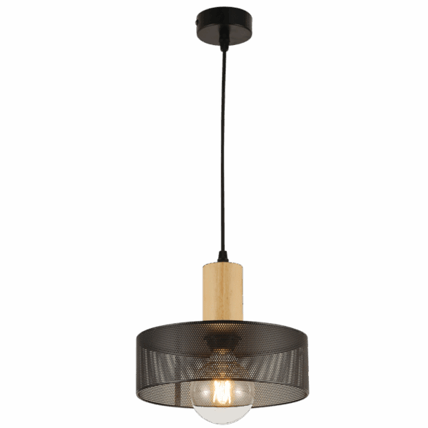 Brightstar PEN837 BK Metal and Wood Pendant