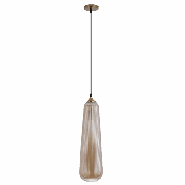 Brightstar PEN839 AMBER Metal and Amber Glass Pendant