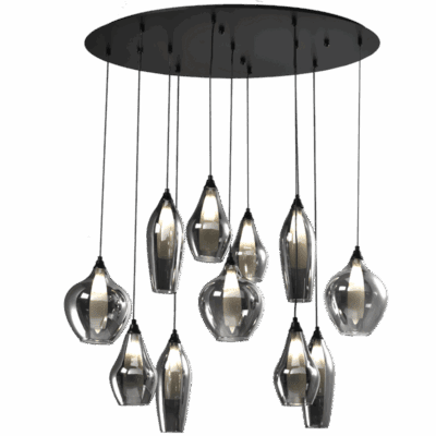 Brightstar PEN847/11 SMOKE Metal Pendant with Smoke Colour Outer Glass and Frosted Inner Glass
