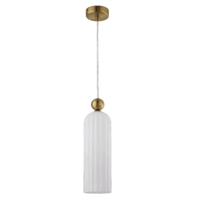 Brightstar PEN854 WH Metal Pendant with White Fluted Glass
