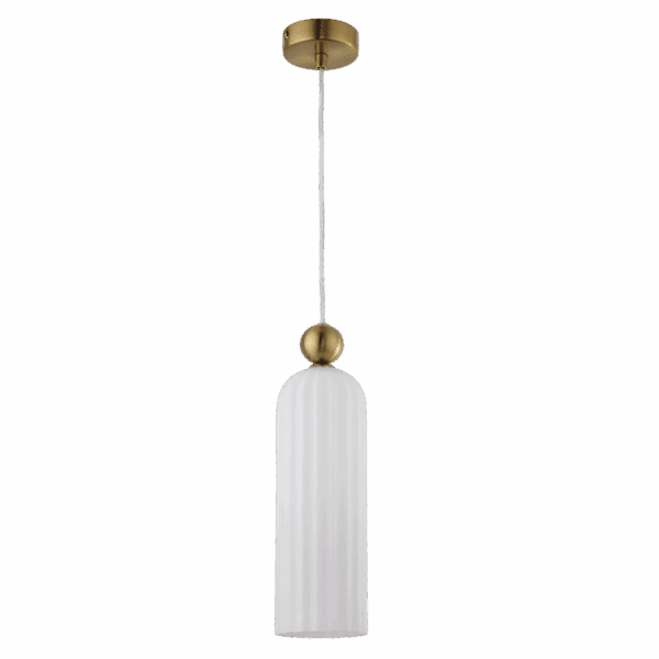 Brightstar PEN854 WH Metal Pendant with White Fluted Glass