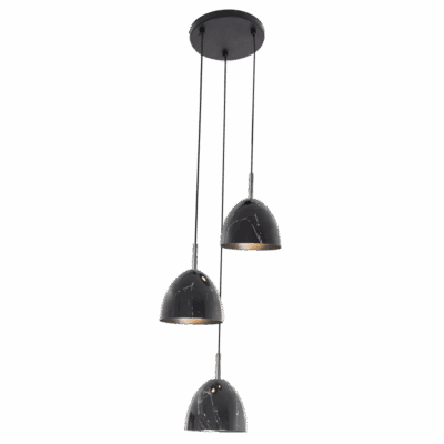 Brightstar PEN857/3 MARBLE Metal Pendant with Marble Finish and Polished Chrome