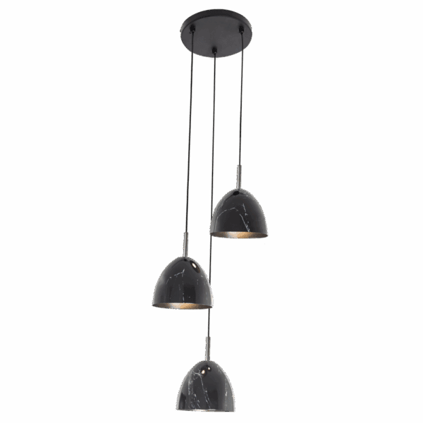 Brightstar PEN857/3 MARBLE Metal Pendant with Marble Finish and Polished Chrome
