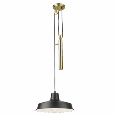 Brightstar PEN872 BRASS/BK Metal Pendant With White Inner