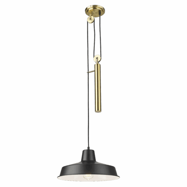 Brightstar PEN872 BRASS/BK Metal Pendant With White Inner