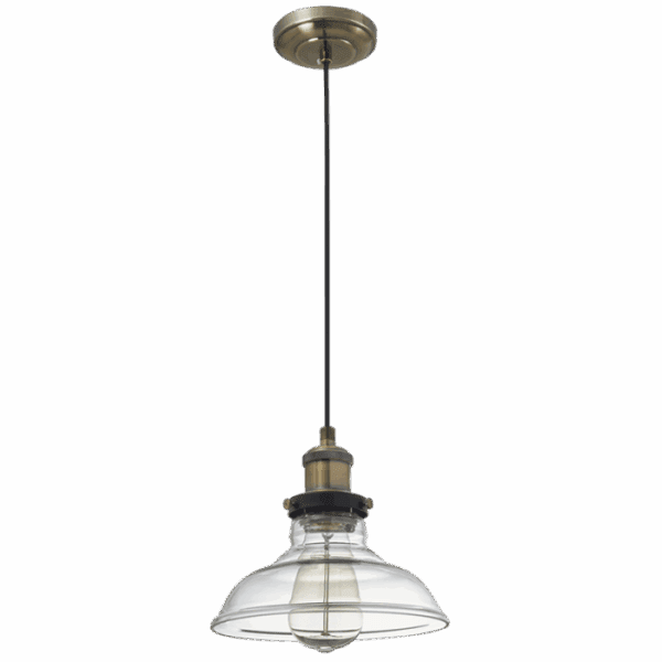 Brightstar PEN919 CLEAR Antique Brass Pendant with Clear Glass