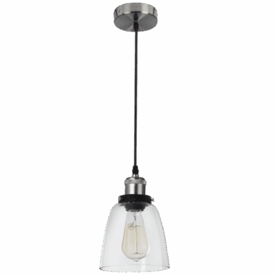 Brightstar PEN921 SC Satin Chrome Pendant with Clear Glass