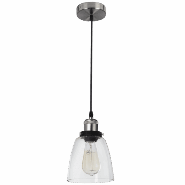Brightstar PEN921 SC Satin Chrome Pendant with Clear Glass