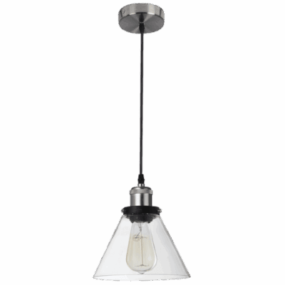 Brightstar PEN922 SC Satin Chrome Pendant with Clear Glass