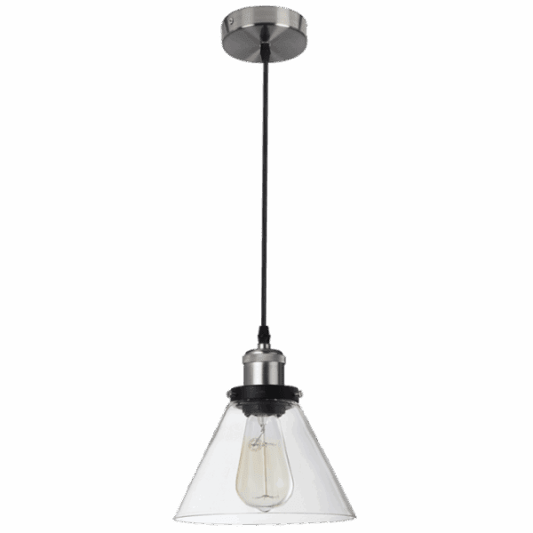 Brightstar PEN922 SC Satin Chrome Pendant with Clear Glass
