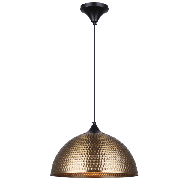Brightstar PEN935 BK/AQ Metal Pendant with Hammered Metal Dome