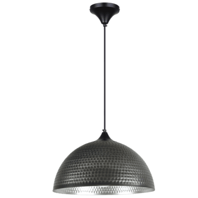 Brightstar PEN942 SL/AQ Metal Pendant with Hammered Metal Dome