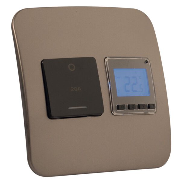 Veti 1 - Digital Thermostat with Isolator Switch - Black + Bronze Complete
