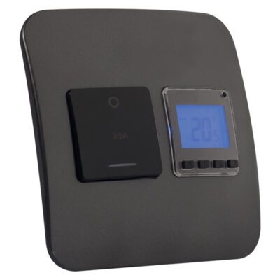 Veti 1 - Digital Thermostat with Isolator Switch - Black + Gun Metal Complete