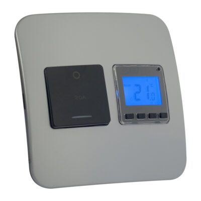 Veti 1 - Digital Thermostat with Isolator Switch - Black + Silver Complete