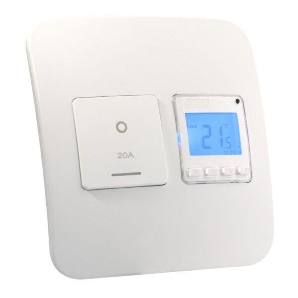 Veti 1 - Digital Thermostat with Isolator Switch - White Complete