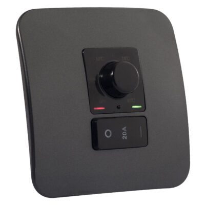 Veti 1 - Rotary Thermostat with Isolator Switch - Black + Gun Metal Complete
