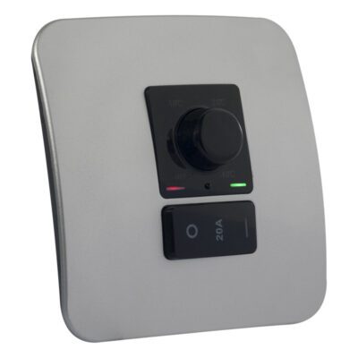 Veti 1 - Rotary Thermostat with Isolator Switch - Black + Silver Complete