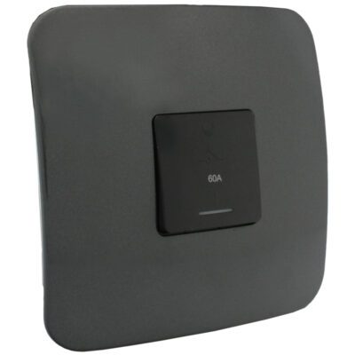 VETi 1 - 60A Triple Pole Isolator Complete with Cover - Black + Gun Metal Complete