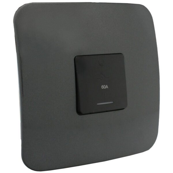VETi 1 - 60A Triple Pole Isolator Complete with Cover - Black + Gun Metal Complete