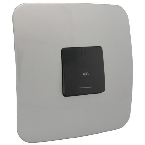 VETi 1 - 60A Triple Pole Isolator Complete with Cover - Black + Silver Complete