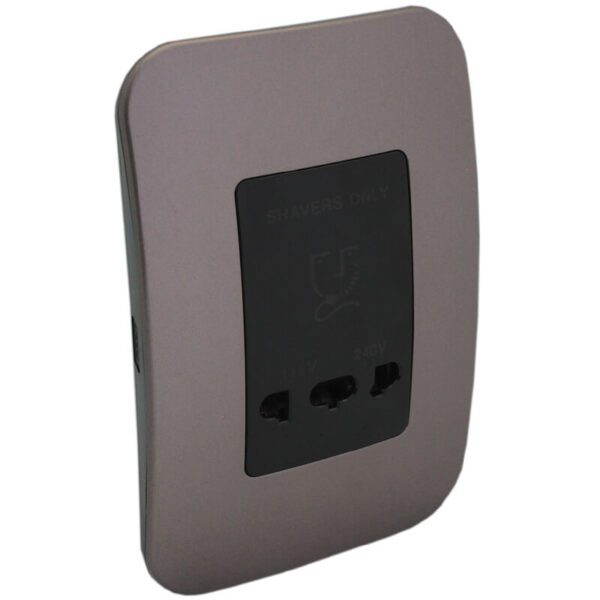 VETi 1 - Shaver Wall Socket - Black + Bronze Complete