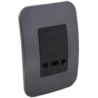 VETi 1 - Shaver Wall Socket - Black + Gun Metal Complete