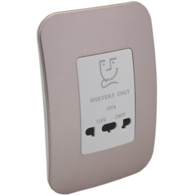 VETi 1 - Shaver Wall Socket - White + Champagne Complete