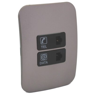 VETi 1 - Telephone and Data Socket - Black + Bronze Complete