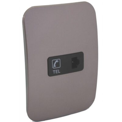 VETi 1 - Telephone Socket Outlet - Black + Bronze Complete