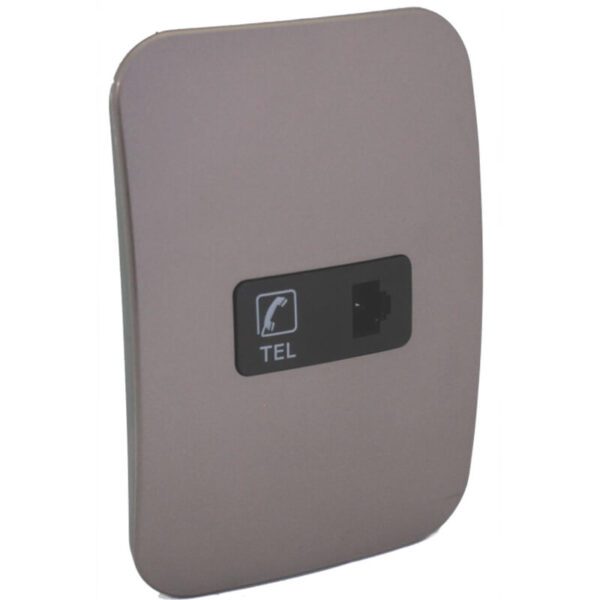 VETi 1 - Telephone Socket Outlet - Black + Bronze Complete