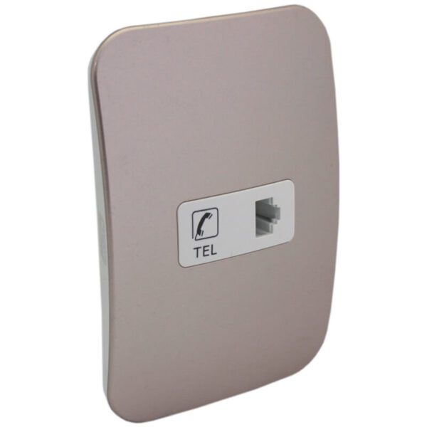 VETi 1 - Telephone Socket Outlet - White + Champagne Complete