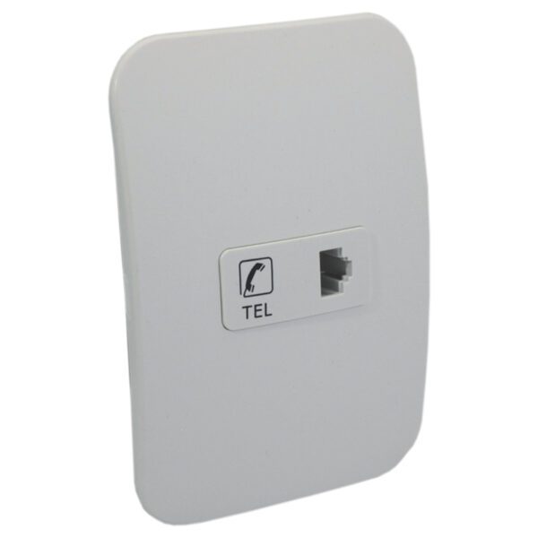 VETi 1 - Telephone Socket Outlet - White Complete