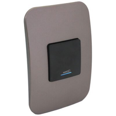VETi 1 - 400W Push Button Dimmer with Indicator - Black + Bronze Complete