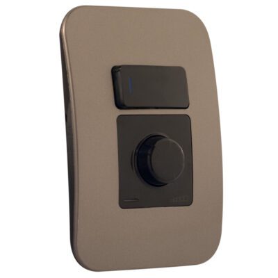 VETi 1 - Rotary Dimmer with Locator Switch - Black + Bronze Complete