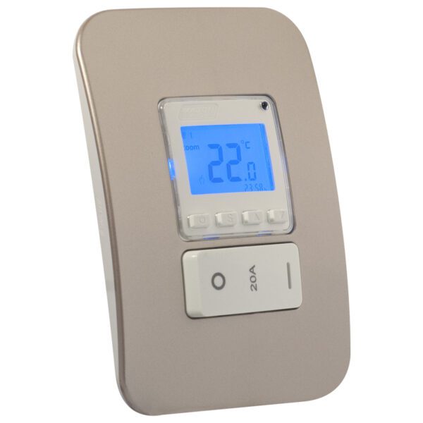 Veti 1 - Digital Thermostat with Isolator Switch - White + Champagne Complete