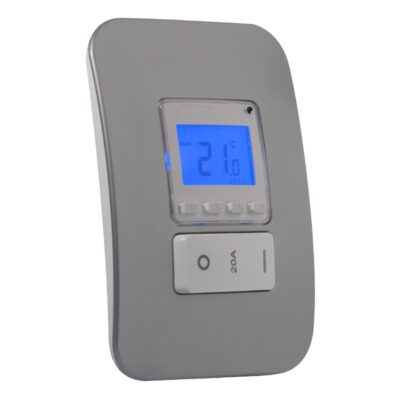 Veti 1 - Digital Thermostat with Isolator Switch - White + Silver Complete