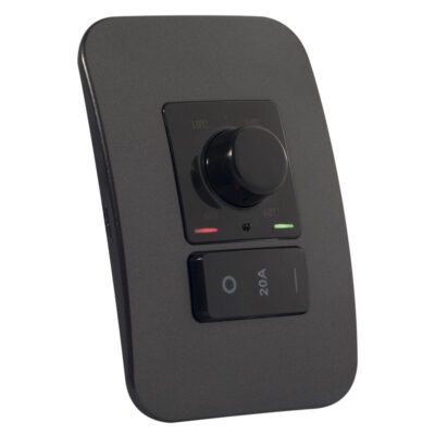 Veti 1 - Rotary Thermostat with Isolator Switch - Black + Gun Metal Complete