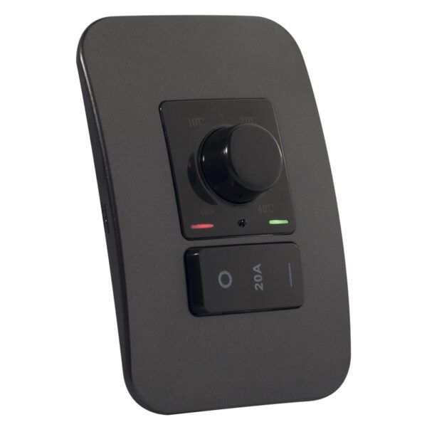 Veti 1 - Rotary Thermostat with Isolator Switch - Black + Gun Metal Complete