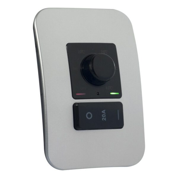 Veti 1 - Rotary Thermostat with Isolator Switch - Black + Silver Complete