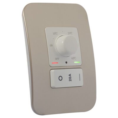 Veti 1 - Rotary Thermostat with Isolator Switch - White + Champagne Complete